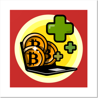 Bitcoin computer value earning, Cryptocurrency.png Posters and Art